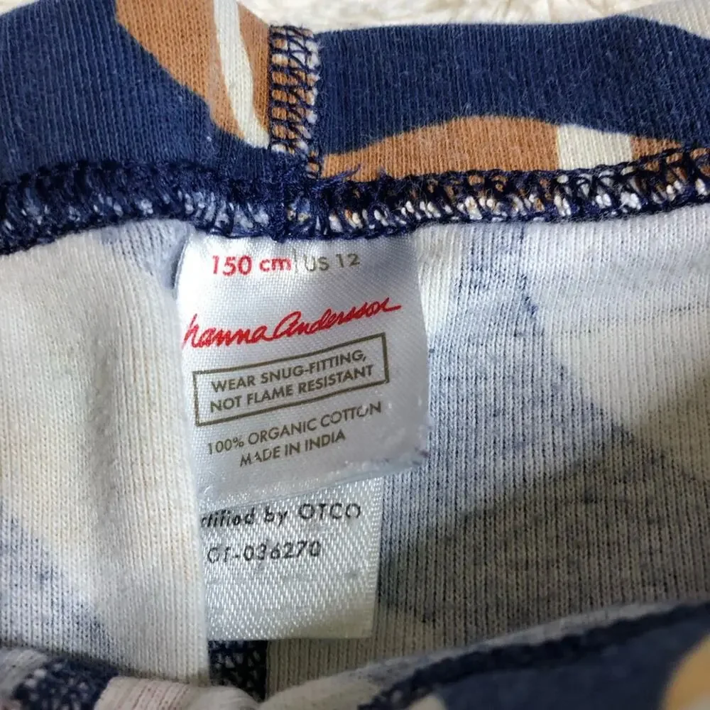 Hanna Andersson navy blue sports ball equipment pajama set size 150 or US 12